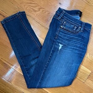 White House Black Market Dark Blue Girlfriend Skinny Jeans